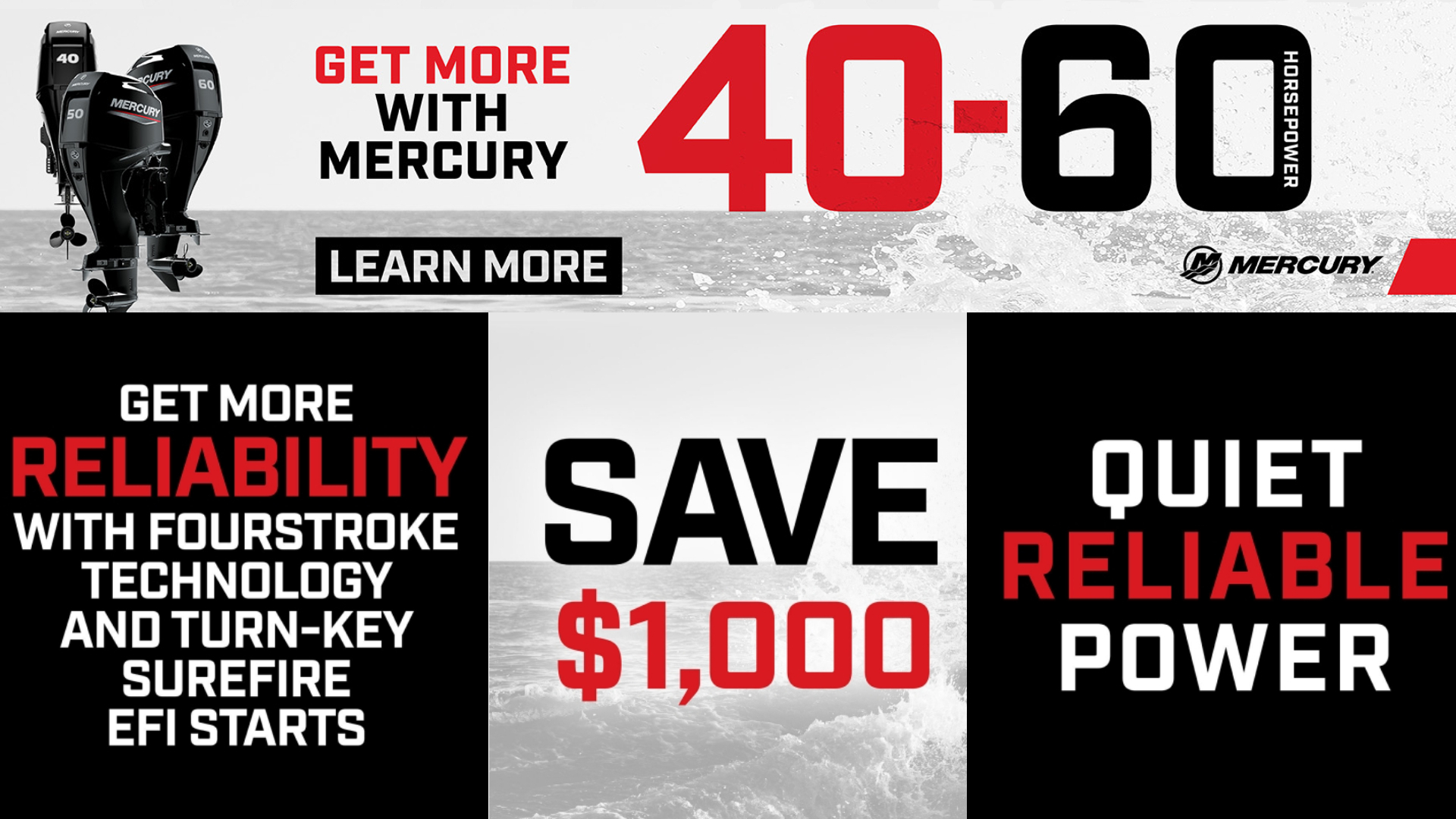 Get More with Mercury: Save Up to $1000 on 40 – 60HP FourStroke Outboards